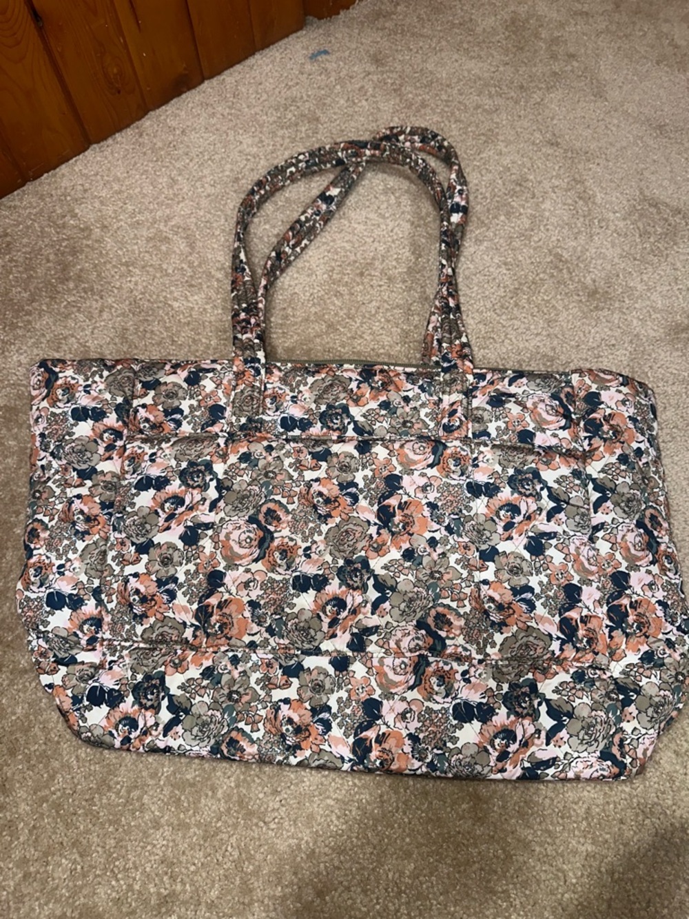 Vera Bradley Floral Tote - Pink, Navy, Tan, & Green